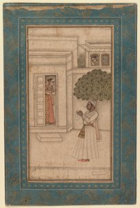 Prince and His Beloved in a Garden by Mughal School
